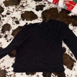 Forever 21 Black Ribbed Knit Top
